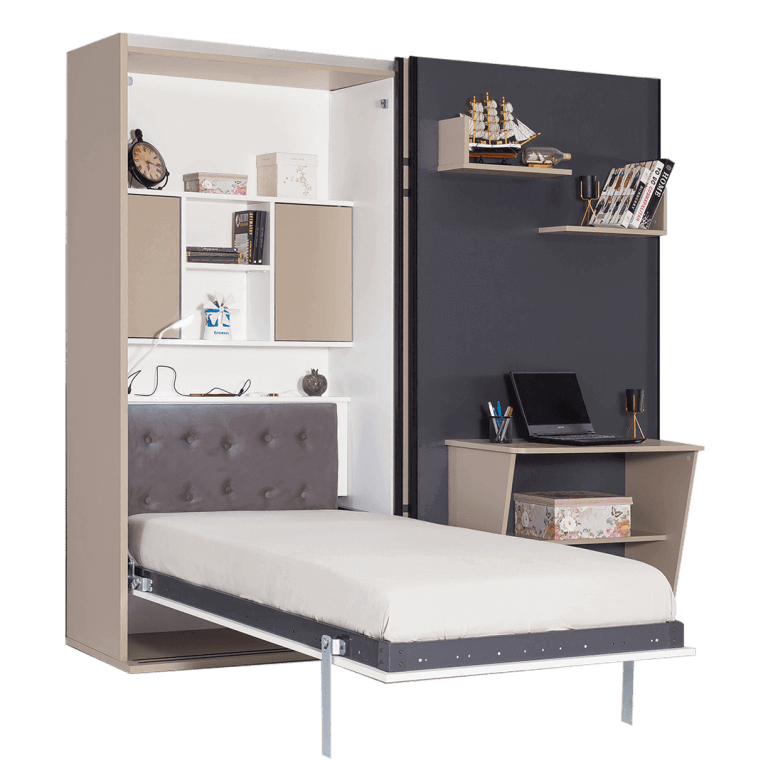 Armoire lit escamotable verticale XL 2 places Pratix