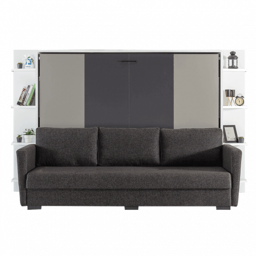 Lit escamotable Pratix | lit escamotable horizontal 2 places avec canape 003